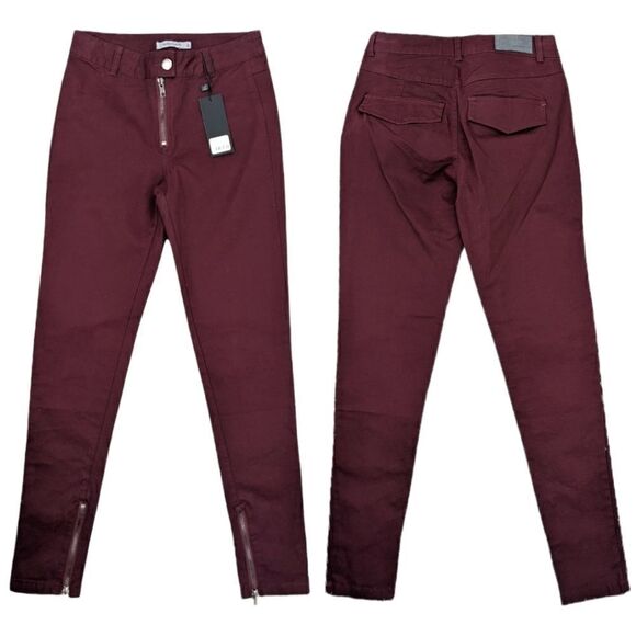 NWT Carmar Women's Burgundy Ankle Zip Pants Size 4 - Picture 3 of 9